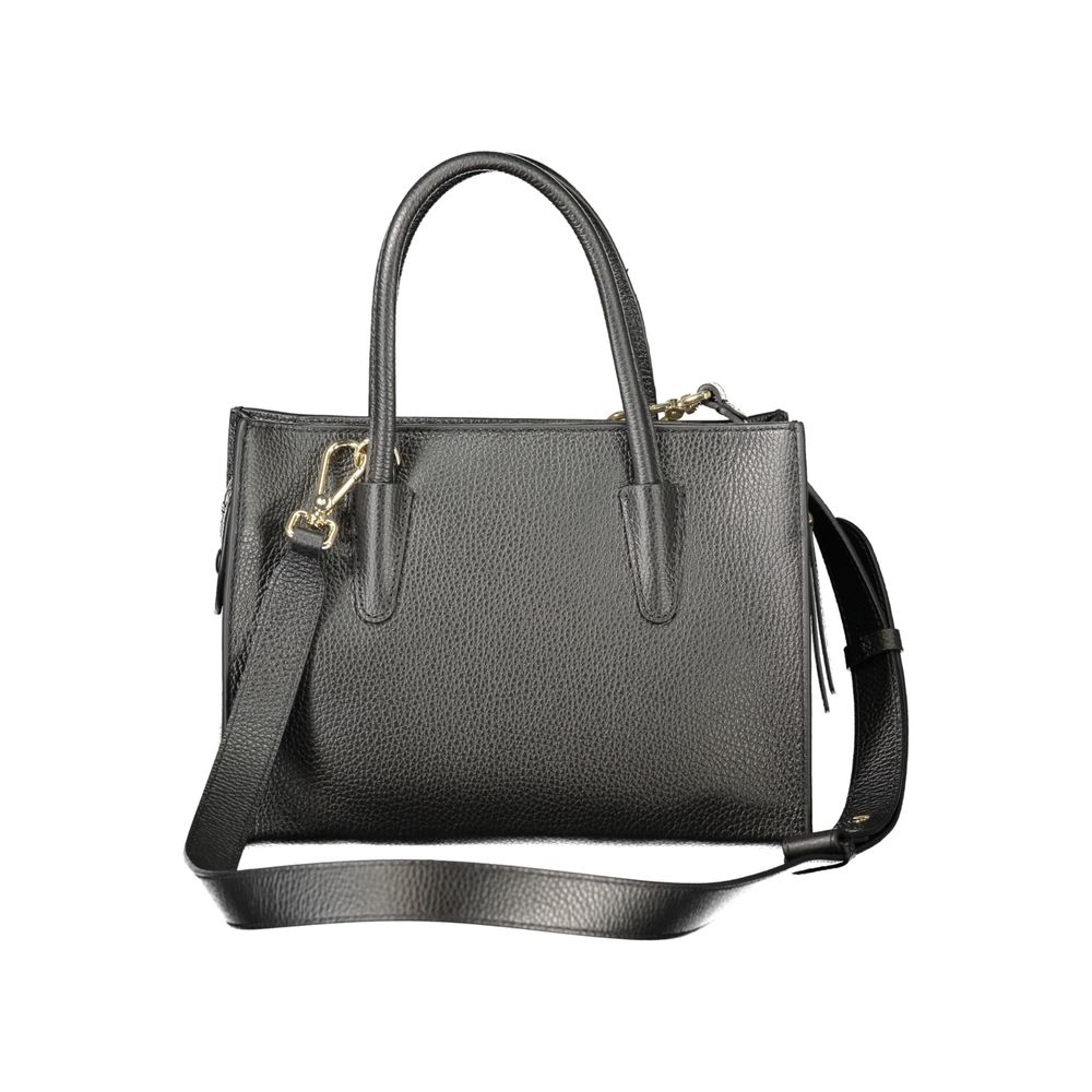 Bolso de mano de piel negra