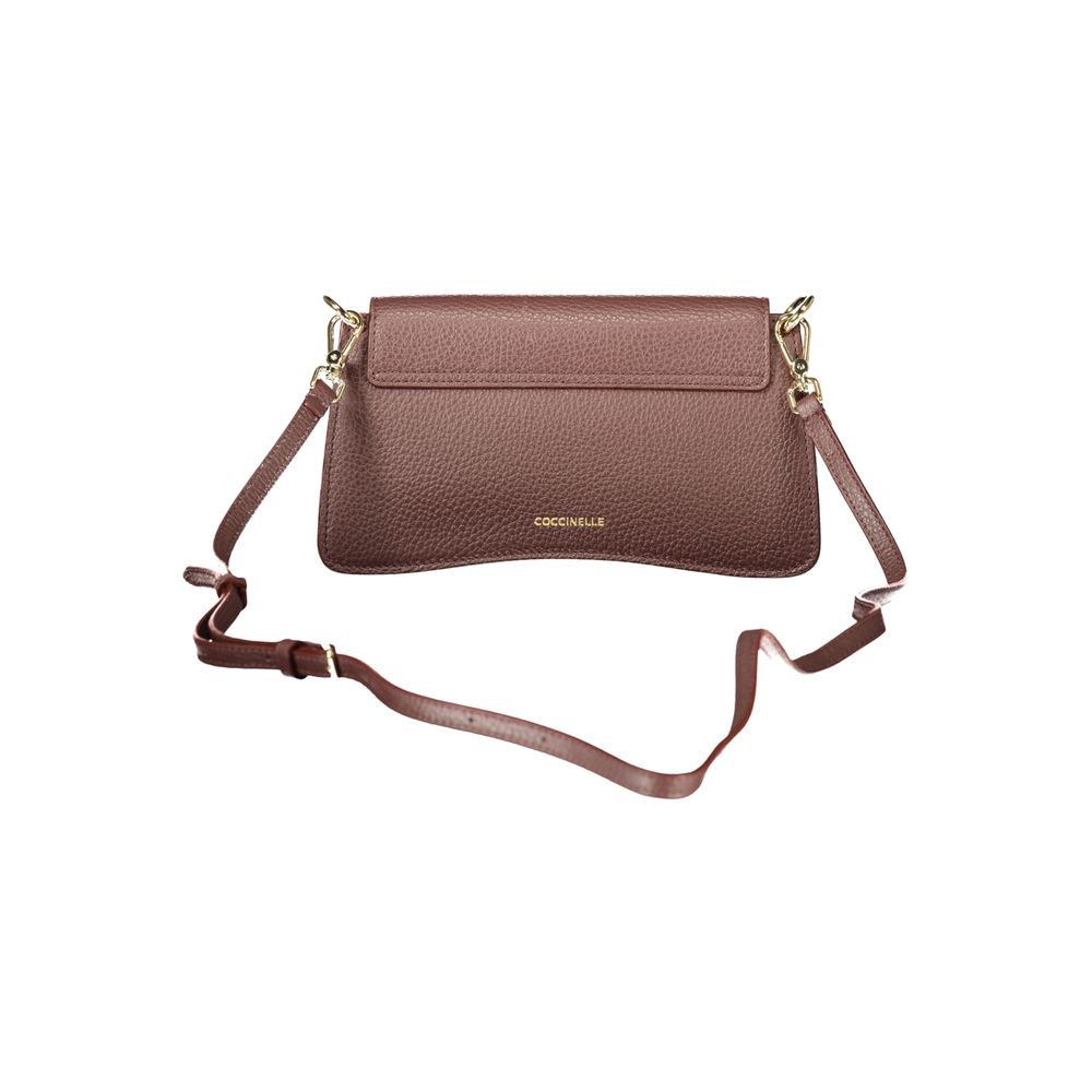 Bolso de mano de cuero marrón
