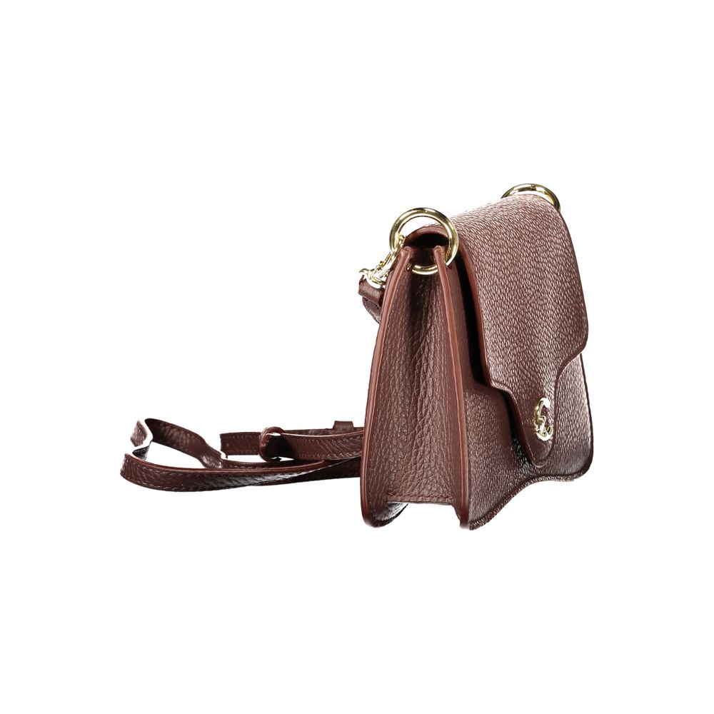 Bolso de mano de cuero marrón