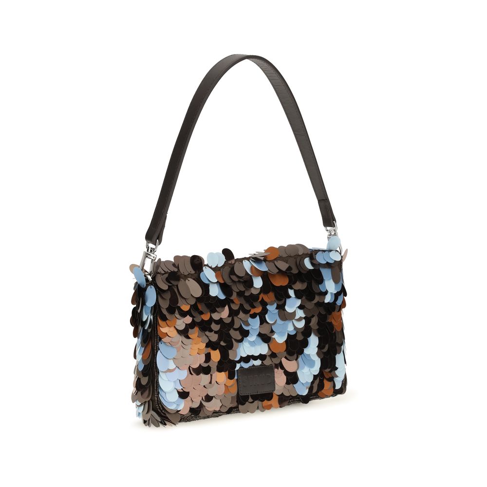 Bolso de hombro de marabú multicolor