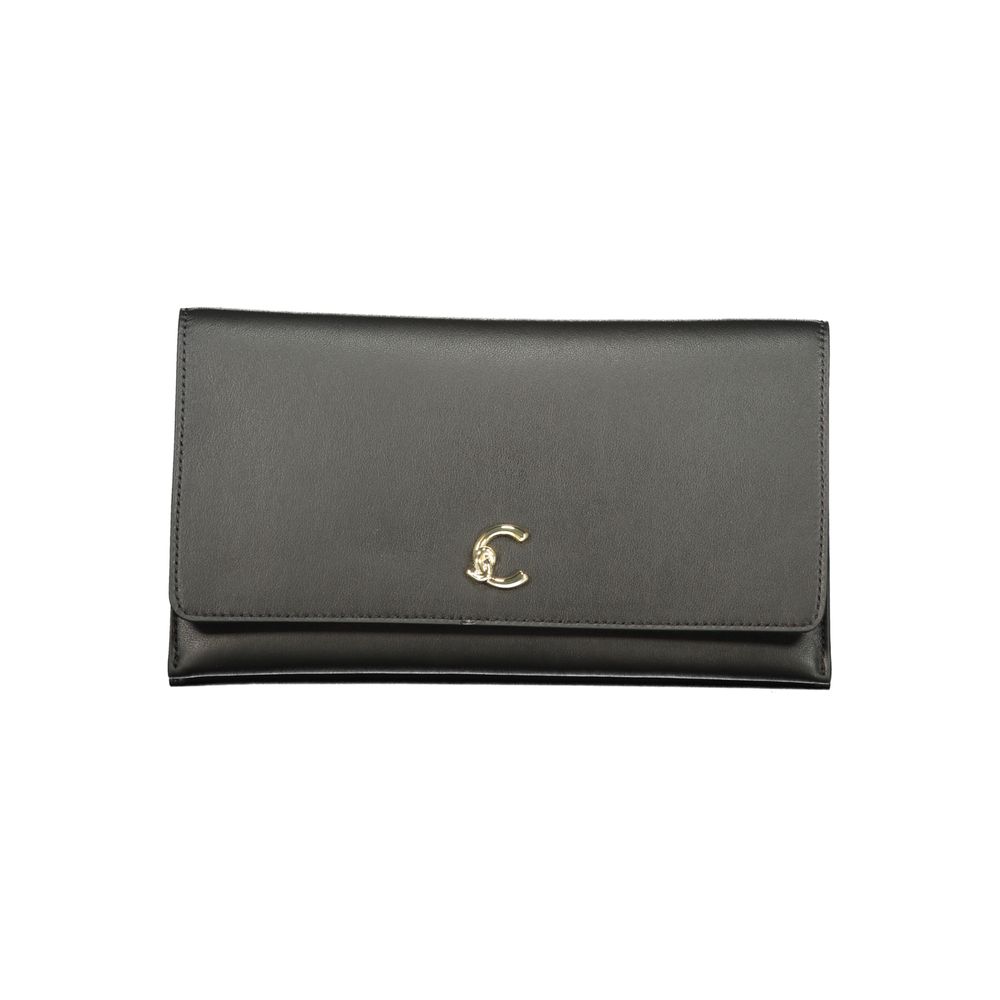 Bolso de mano de piel negra