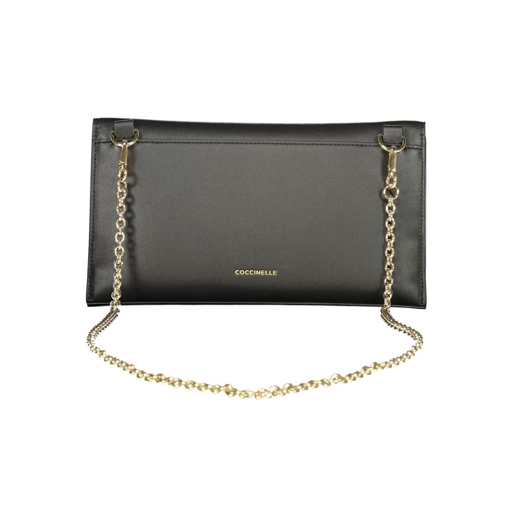 Bolso de mano de piel negra