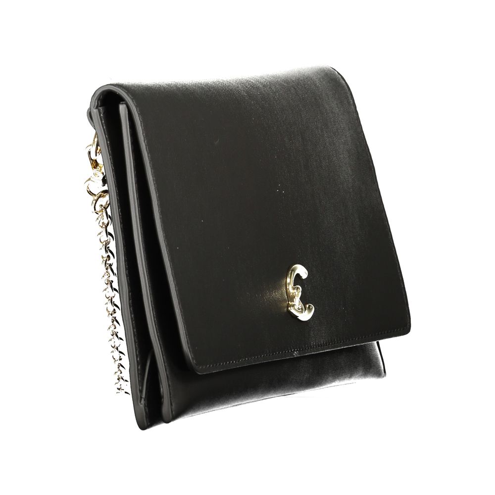 Schwarze Lederhandtasche