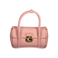 Roze leren handtas
