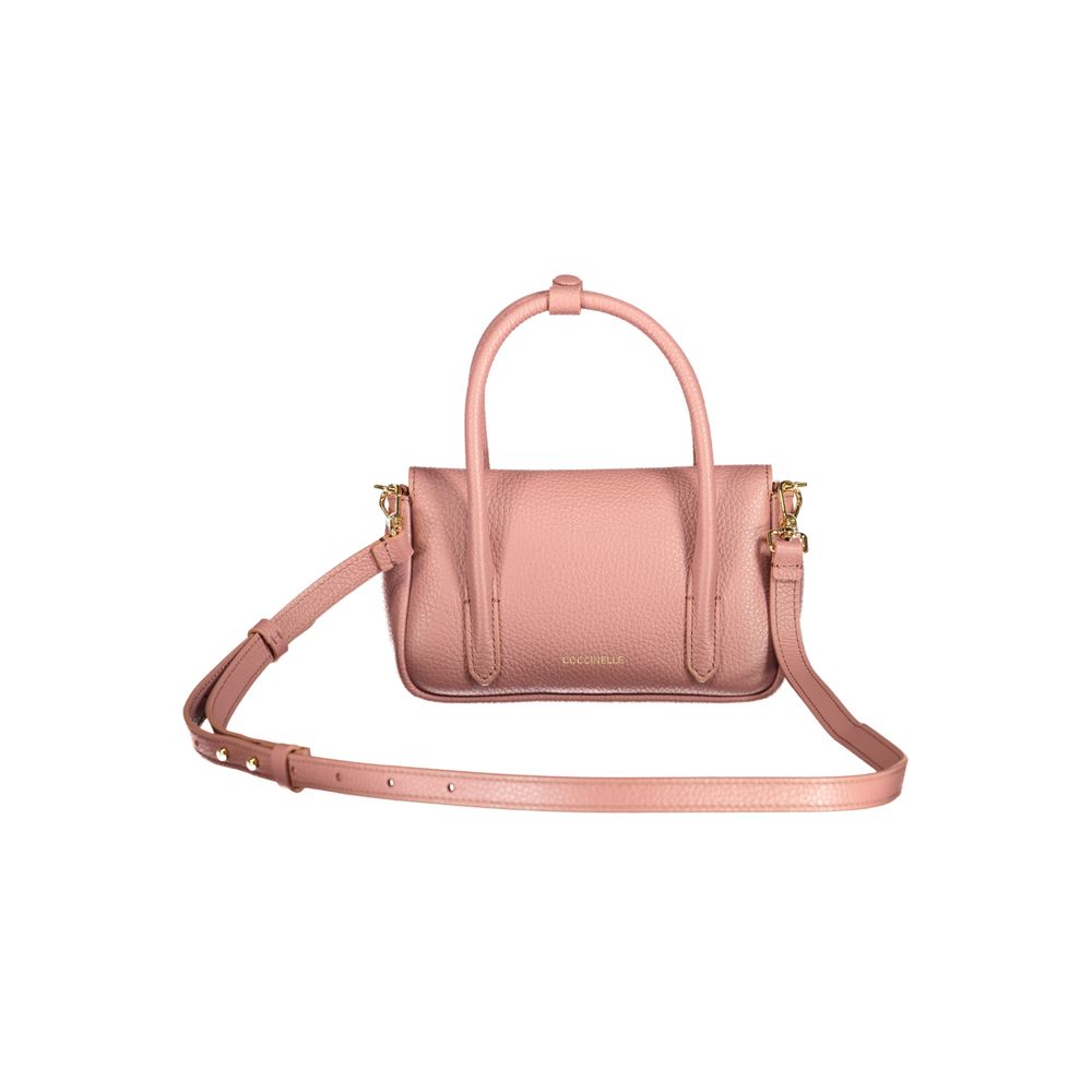 Roze leren handtas