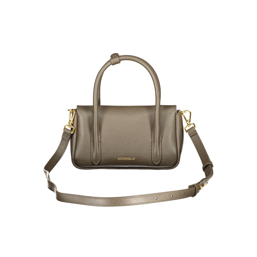Bolso de mano de cuero marrón