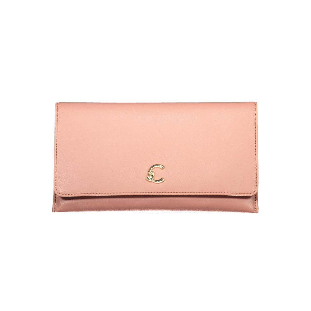 Bolso de mano de cuero rosa