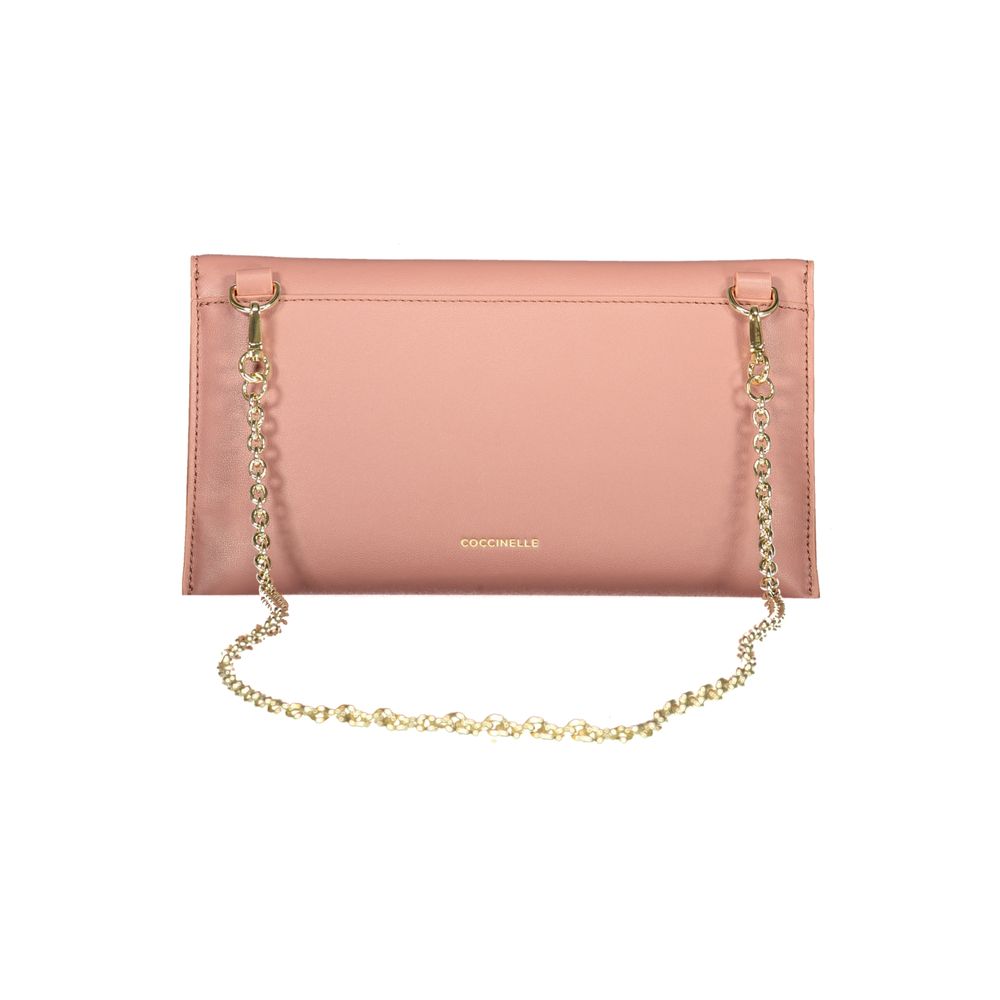 Bolso de mano de cuero rosa