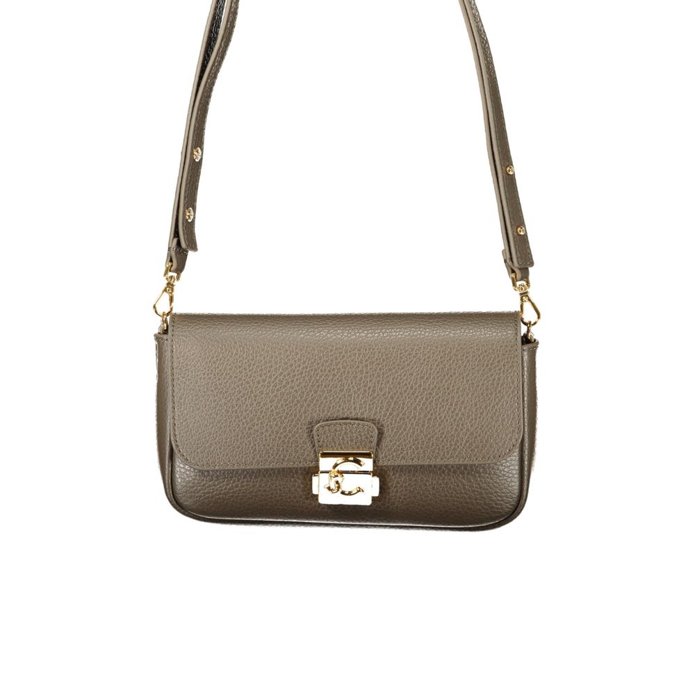 Bolso de mano de cuero marrón