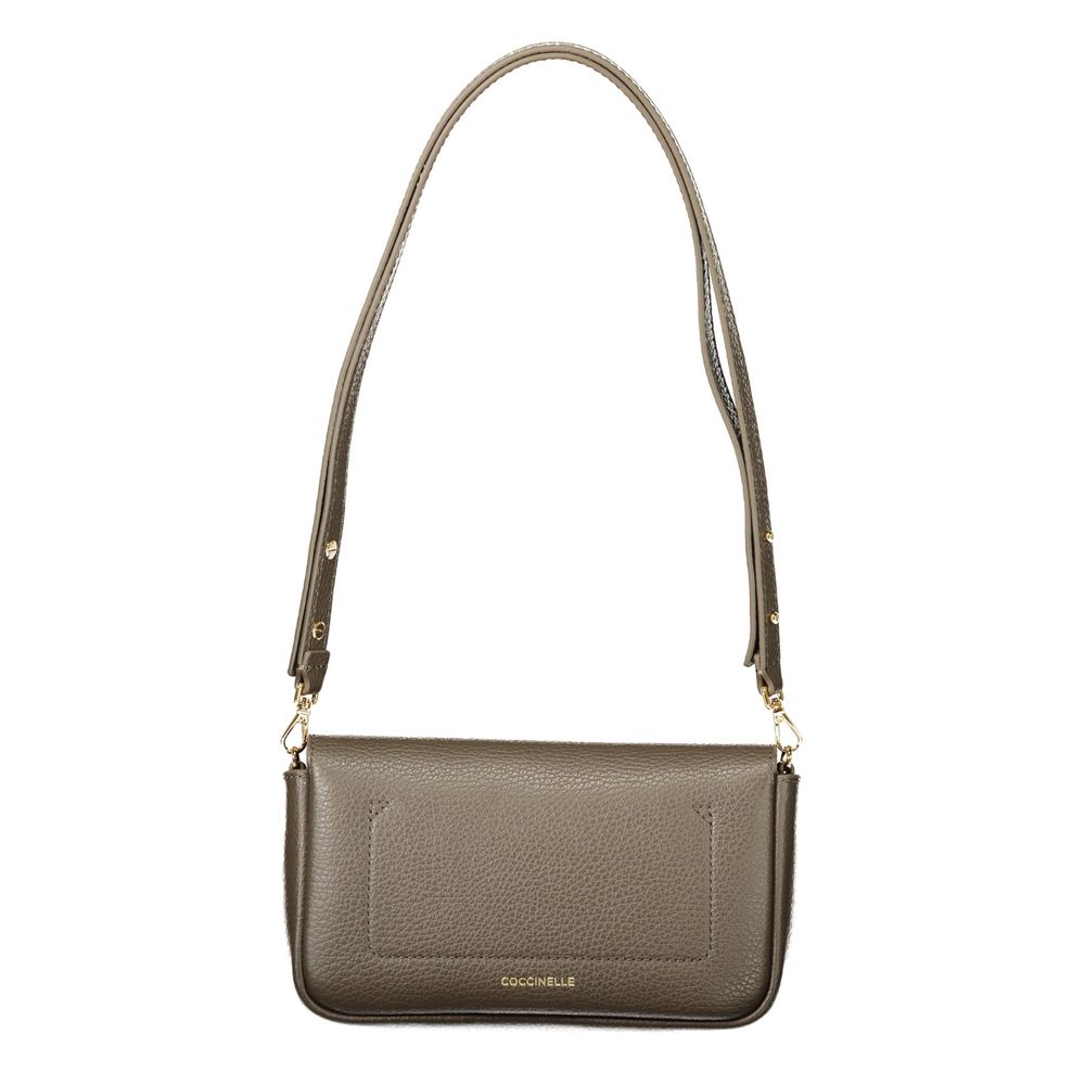 Bolso de mano de cuero marrón