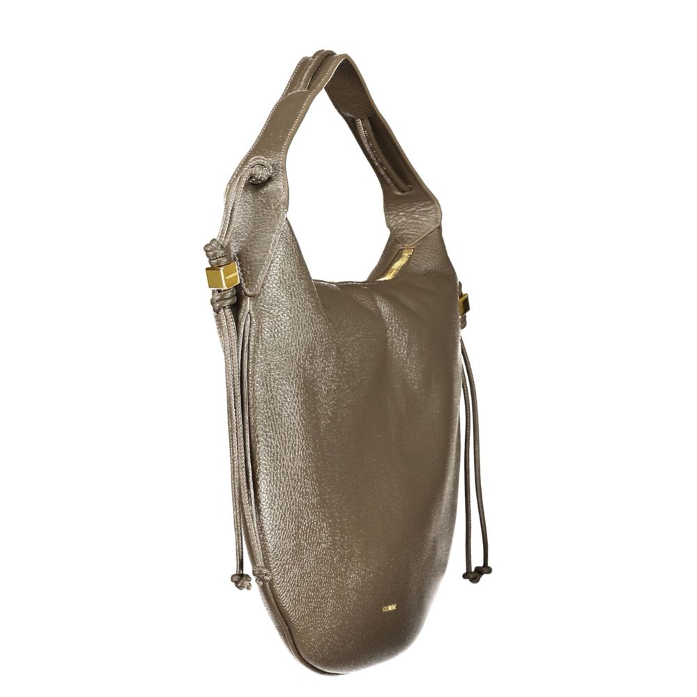 Bolso de mano de cuero marrón