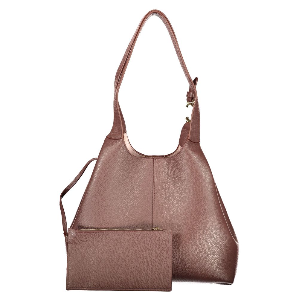 Bolso de piel marrón para mujer