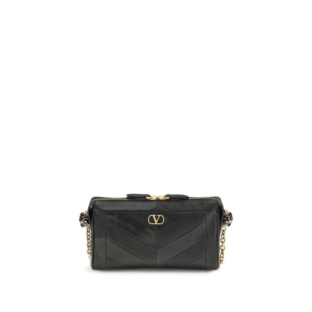 Bolso de hombro de piel Napa negra / Becerro Bos Taurus