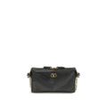 Bolso de hombro de piel Napa negra / Becerro Bos Taurus