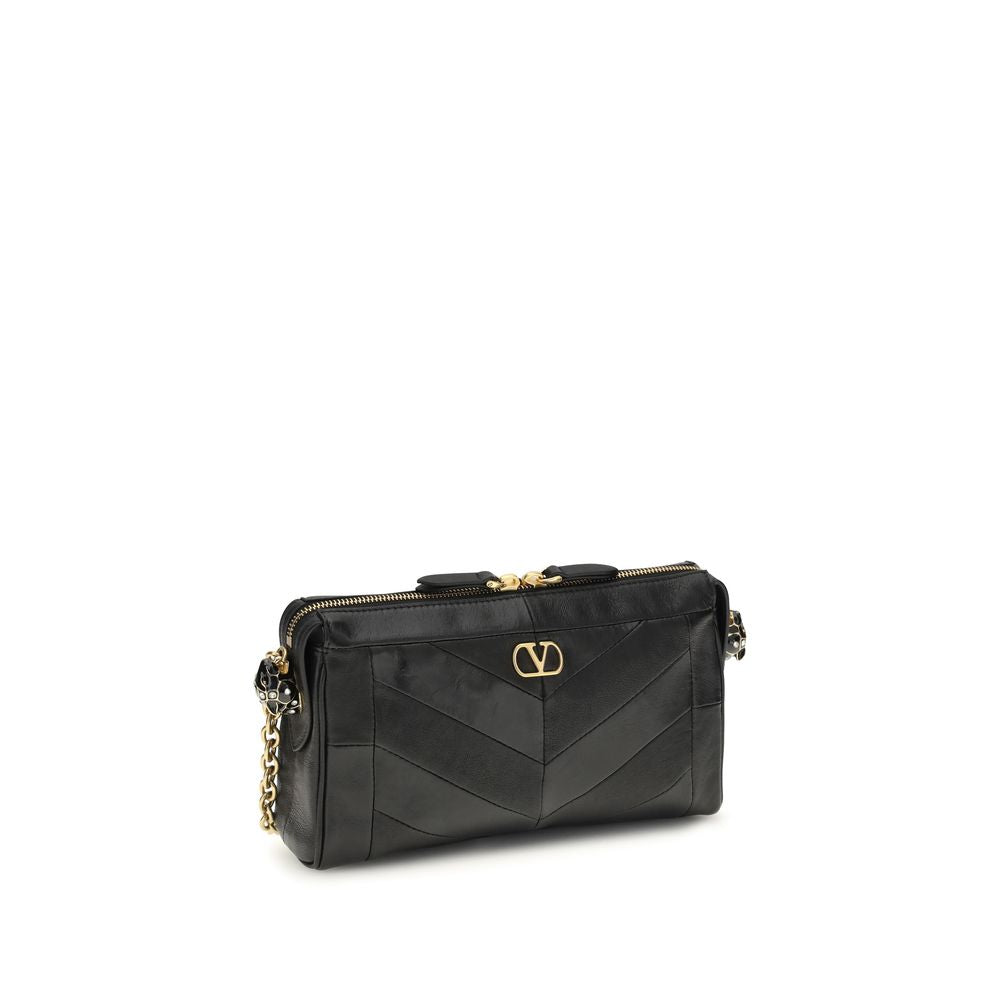 Bolso de hombro de piel Napa negra / Becerro Bos Taurus