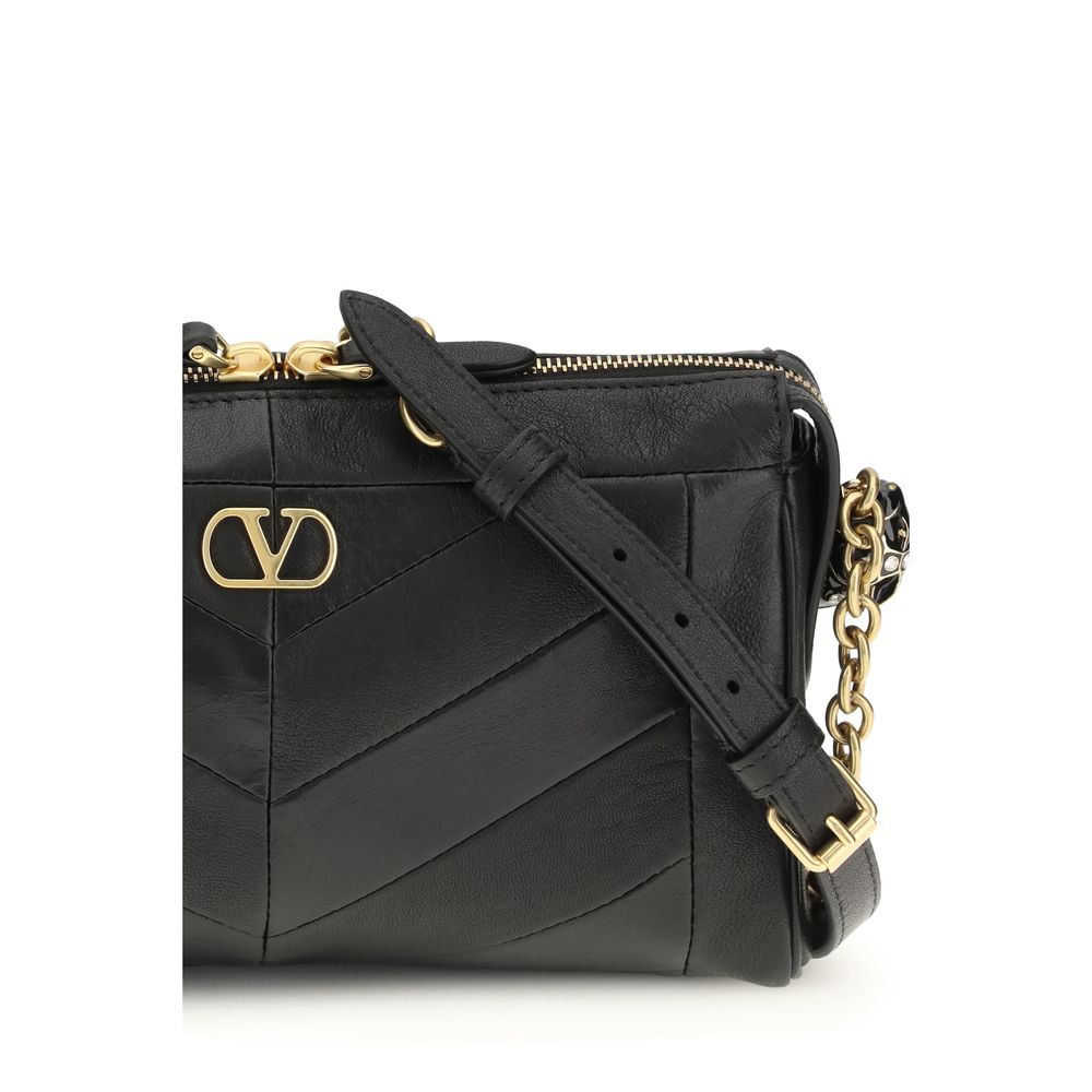Bolso de hombro de piel Napa negra / Becerro Bos Taurus