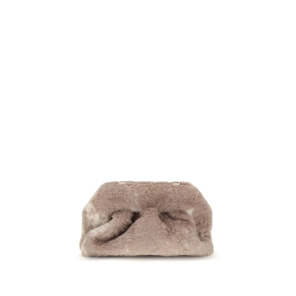 Bolso de mano de piel sintética beige