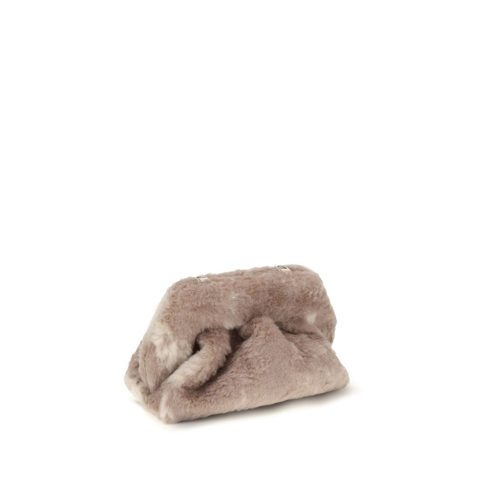 Bolso de mano de piel sintética beige