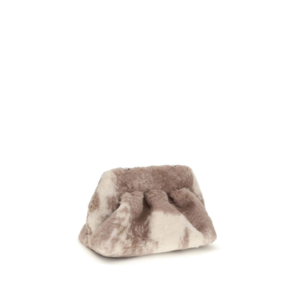 Bolso de mano de piel sintética beige