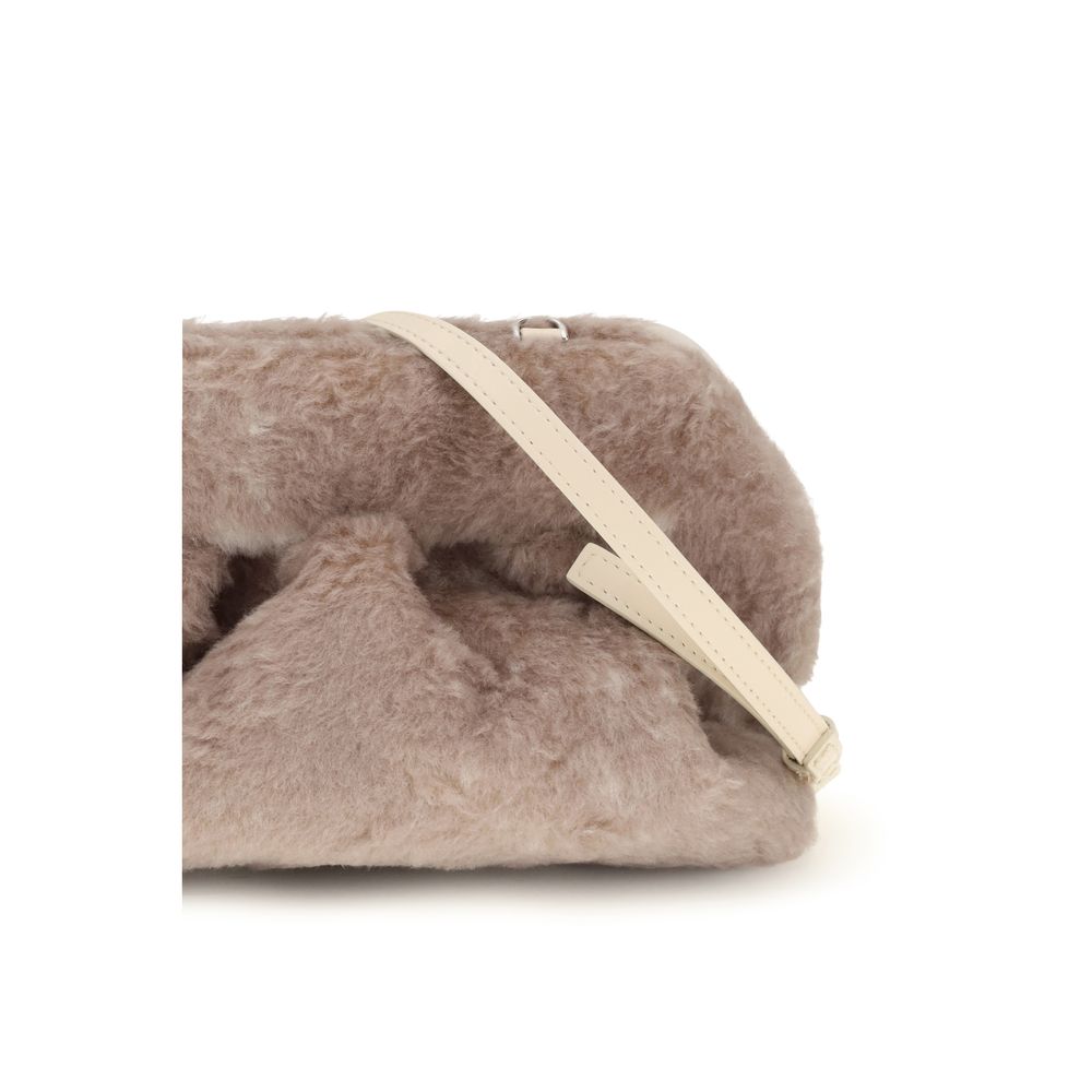 Bolso de mano de piel sintética beige