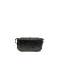 Bolso de hombro de piel de becerro negra Bos Taurus
