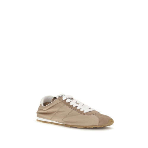 Beige Kalbsleder Bos Taurus Low-Top-Sneaker