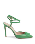 Tweekleurige leren pumps met hoge hak