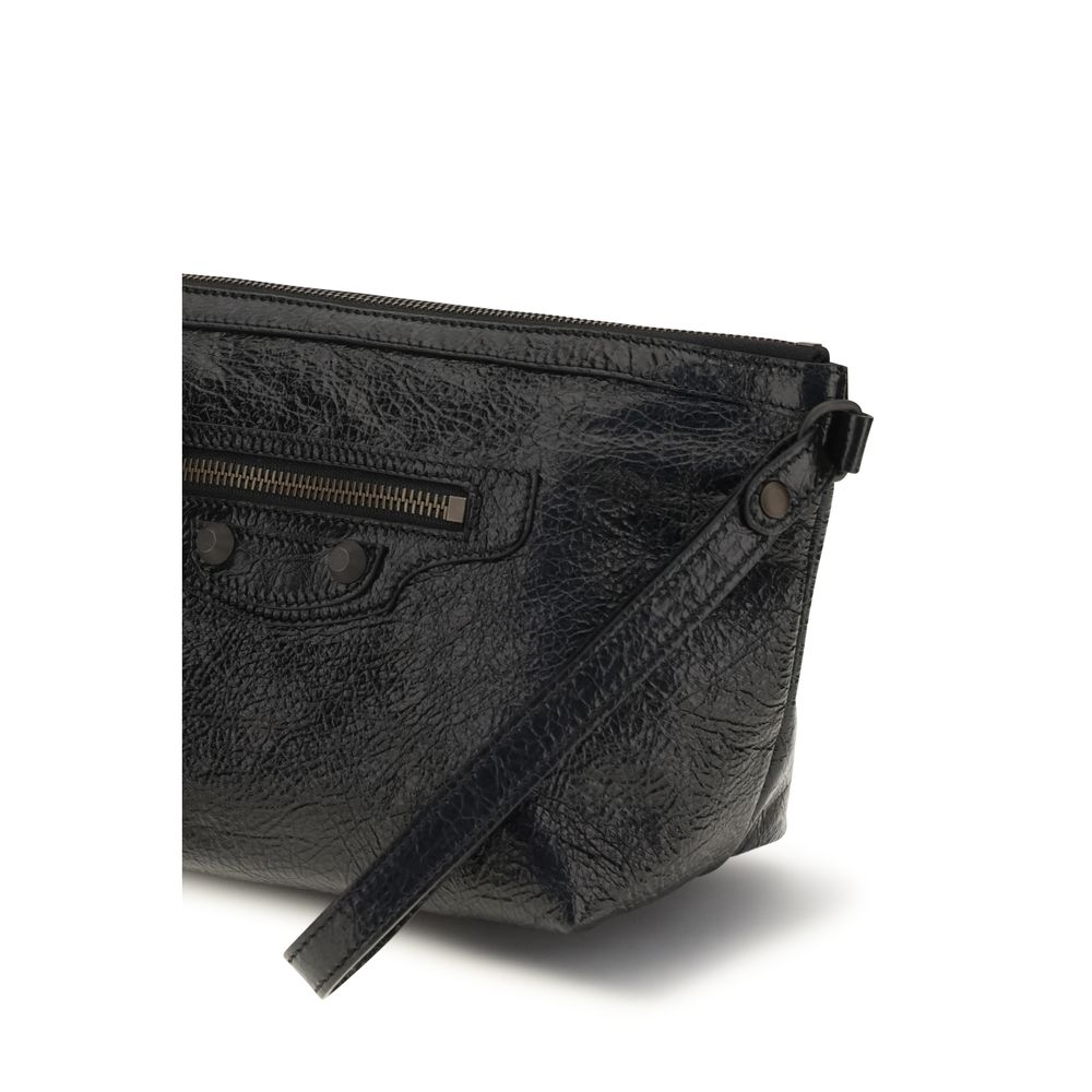 Black Calf Leather Bos Taurus Clutch Bag