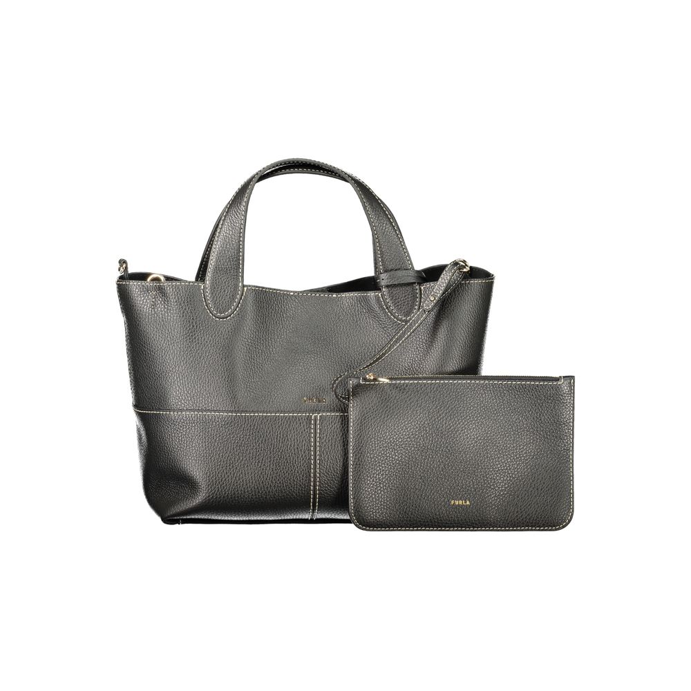 Schwarze Ledertasche für Damen