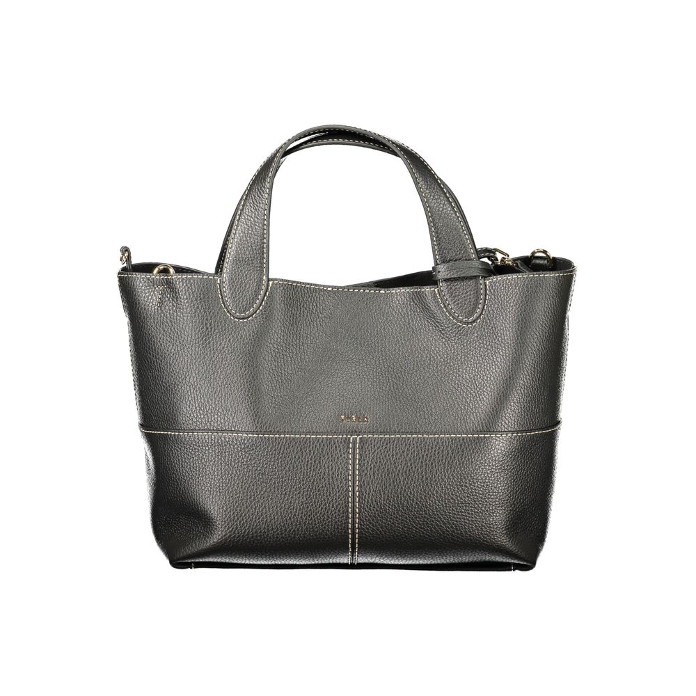 Schwarze Ledertasche für Damen