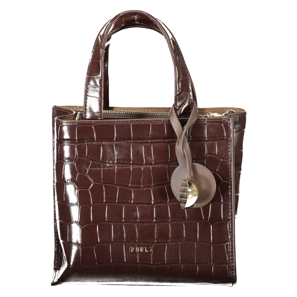 Bolso de piel marrón para mujer