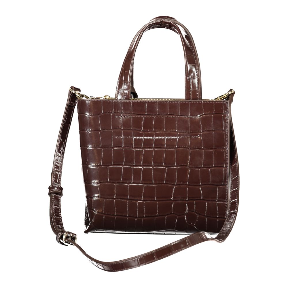 Bolso de piel marrón para mujer