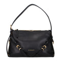 Bolso de hombro de cuero negro