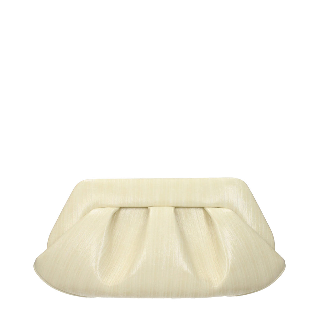 Beige leren clutch