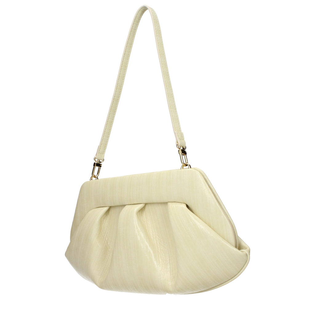 Beige leren clutch