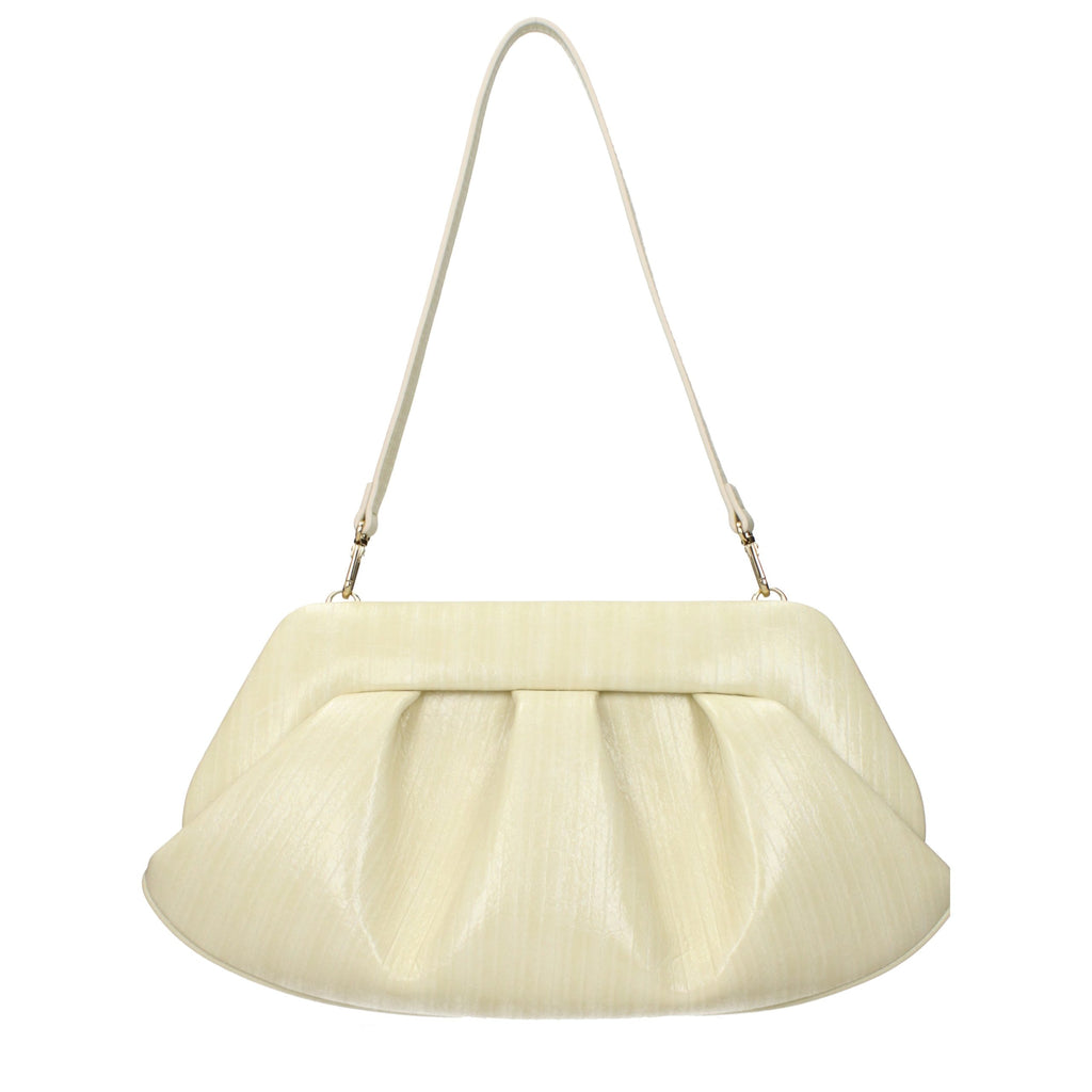 Beige leren clutch