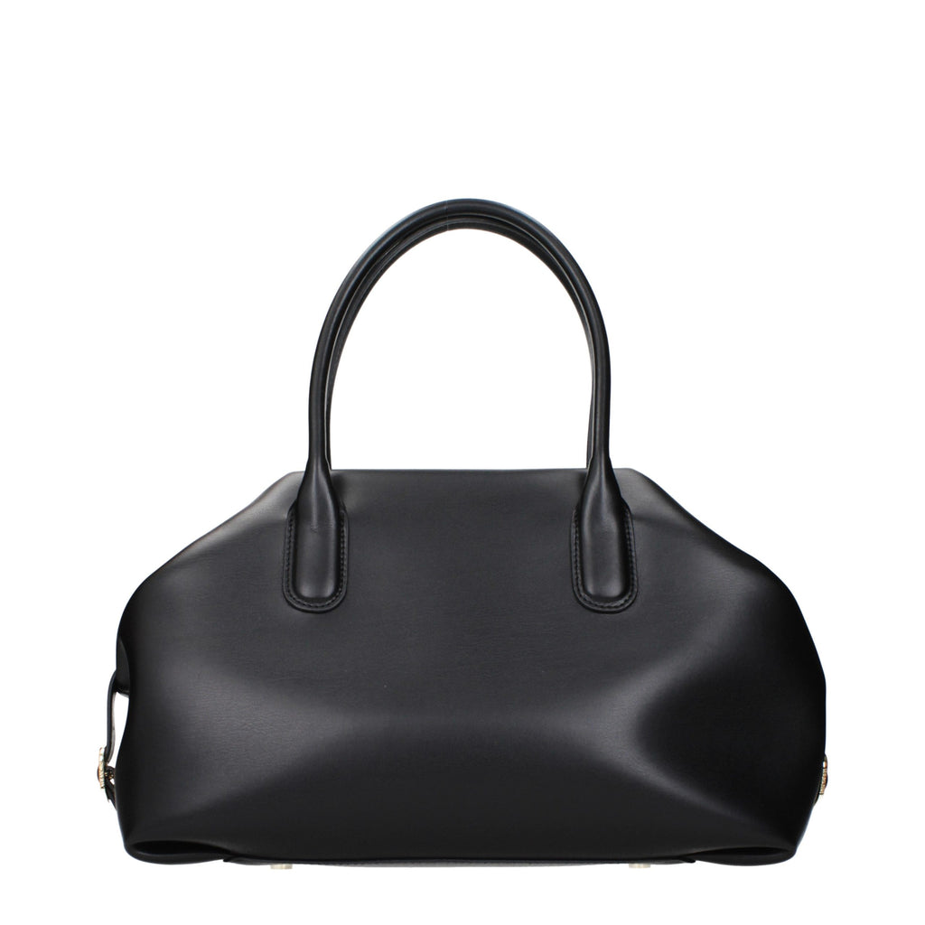 Schwarze Lederhandtasche