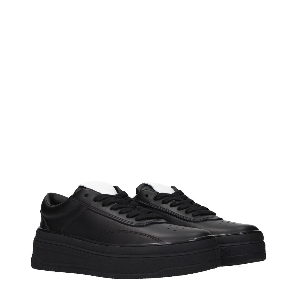Zapatillas de plataforma de cuero negro