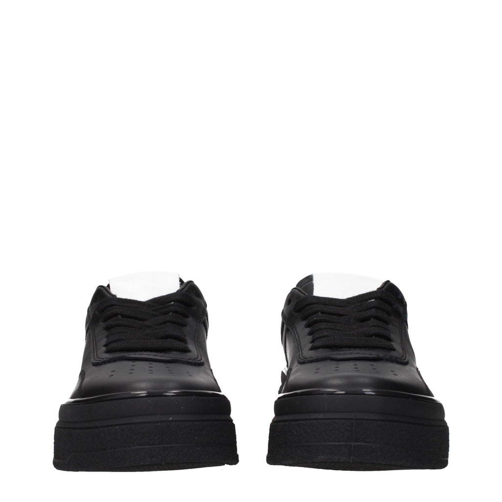 Zapatillas de plataforma de cuero negro