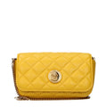 Bolso cruzado de cuero amarillo