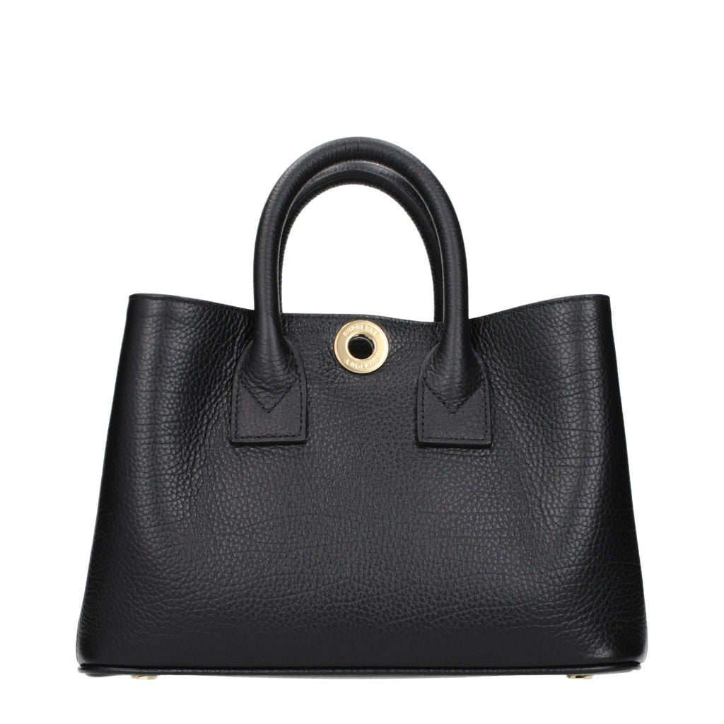 Schwarze Lederhandtasche