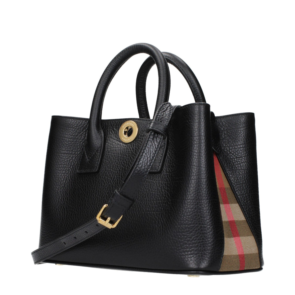 Schwarze Lederhandtasche