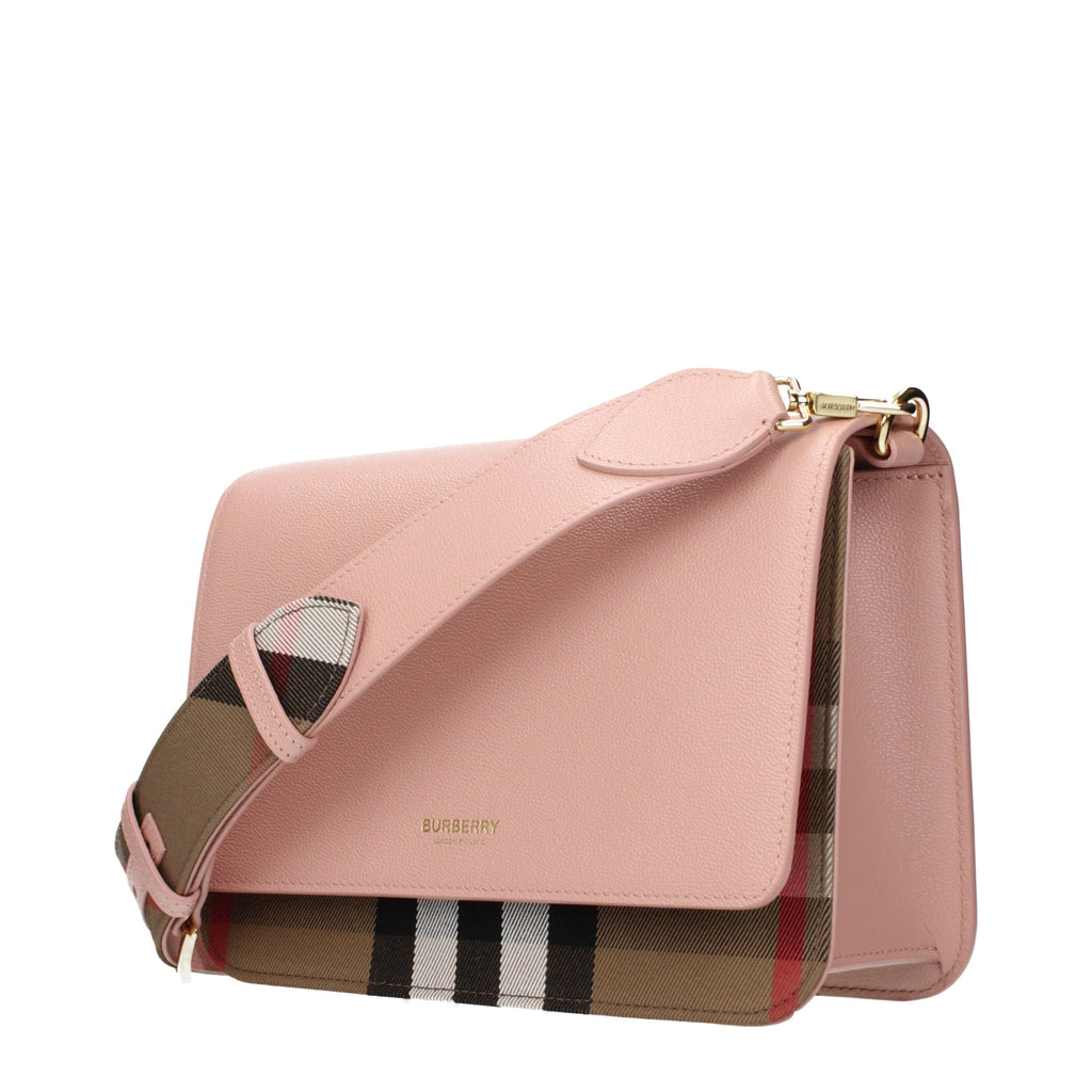 Roze leren crossbodytas