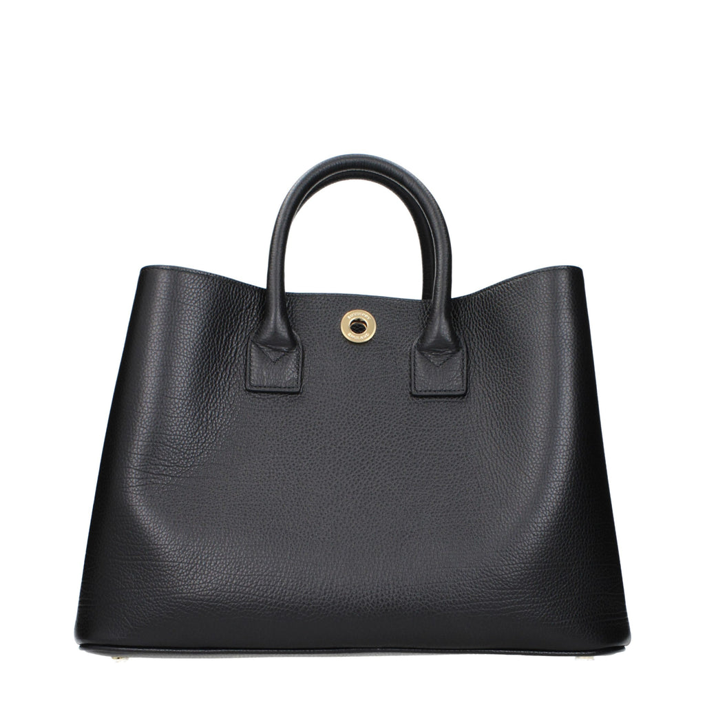 Schwarze Lederhandtasche