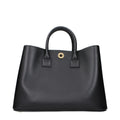 Schwarze Lederhandtasche