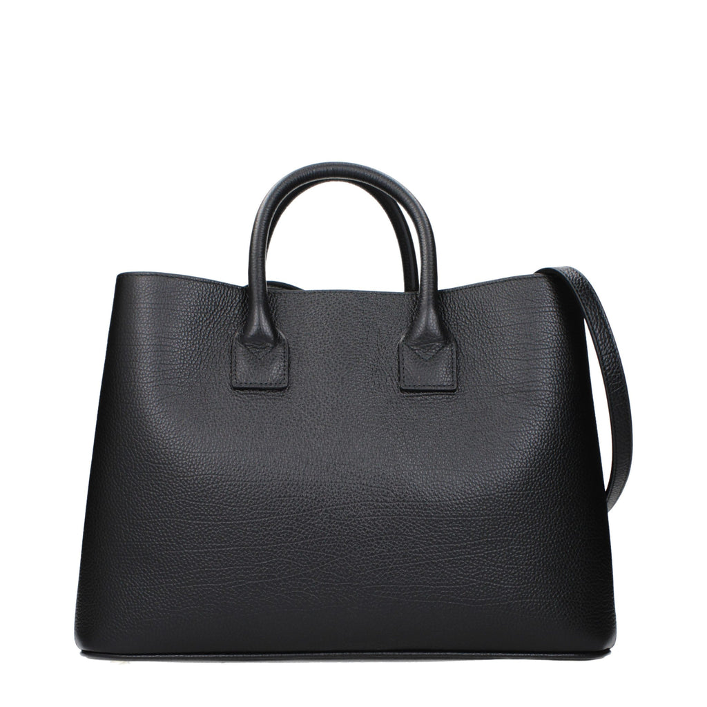 Schwarze Lederhandtasche