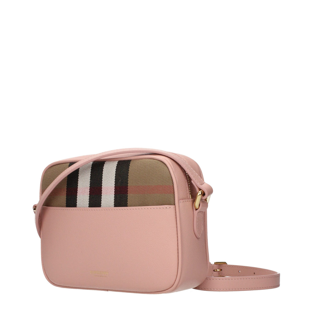 Bolso bandolera de cuero rosa