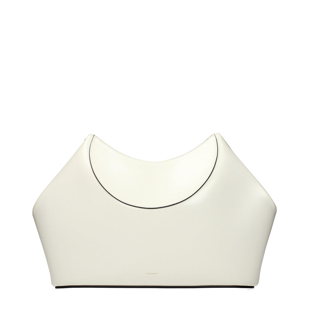 Bolso de mano de cuero beige