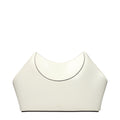 Bolso de mano de cuero beige