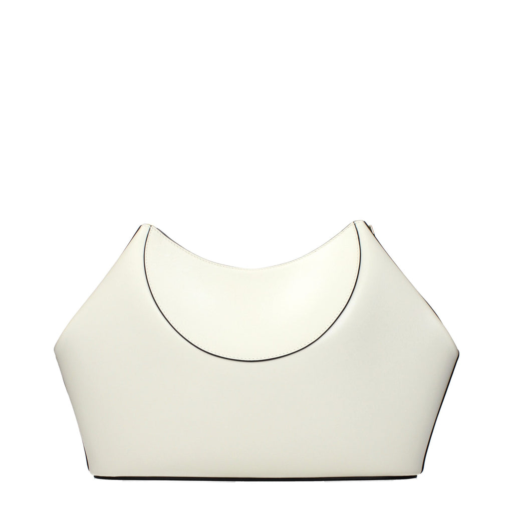 Bolso de mano de cuero beige